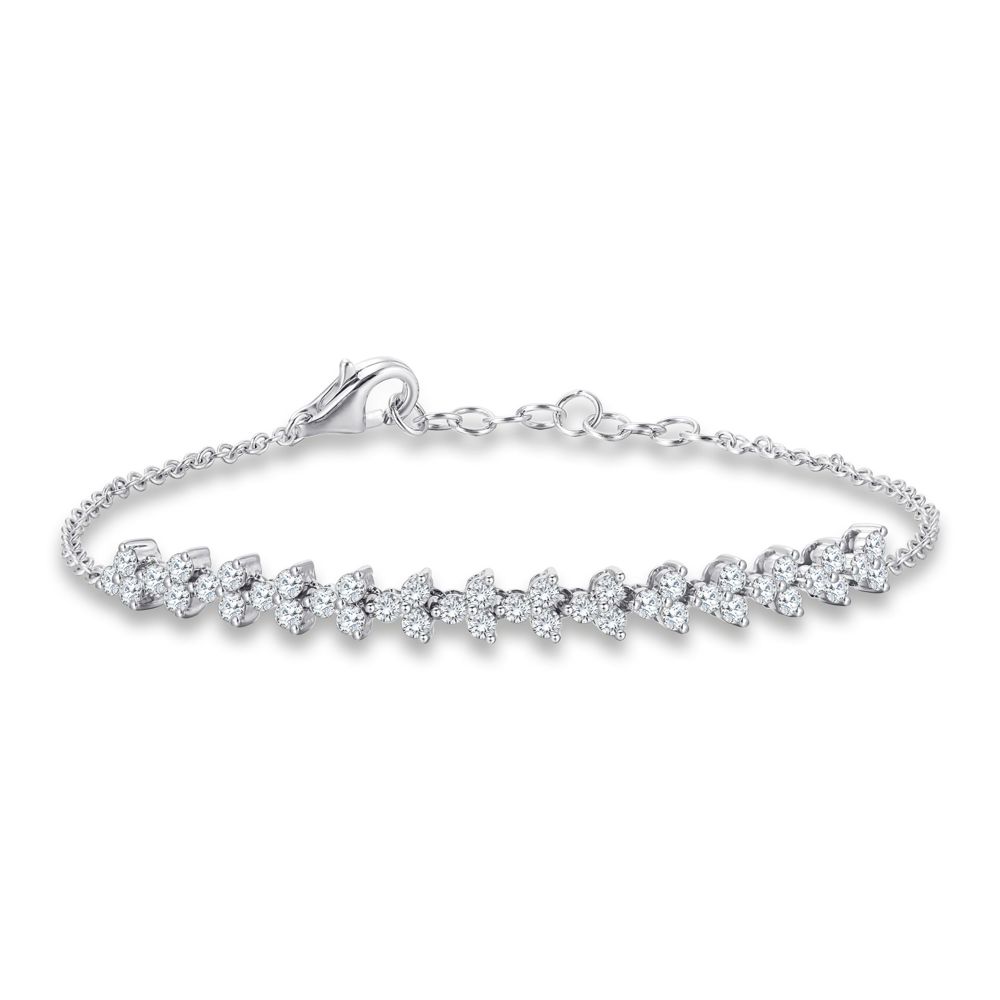 AURONOS Lab Diamonds Bracelet 14K White Gold 18cm 1.0ct. F VS