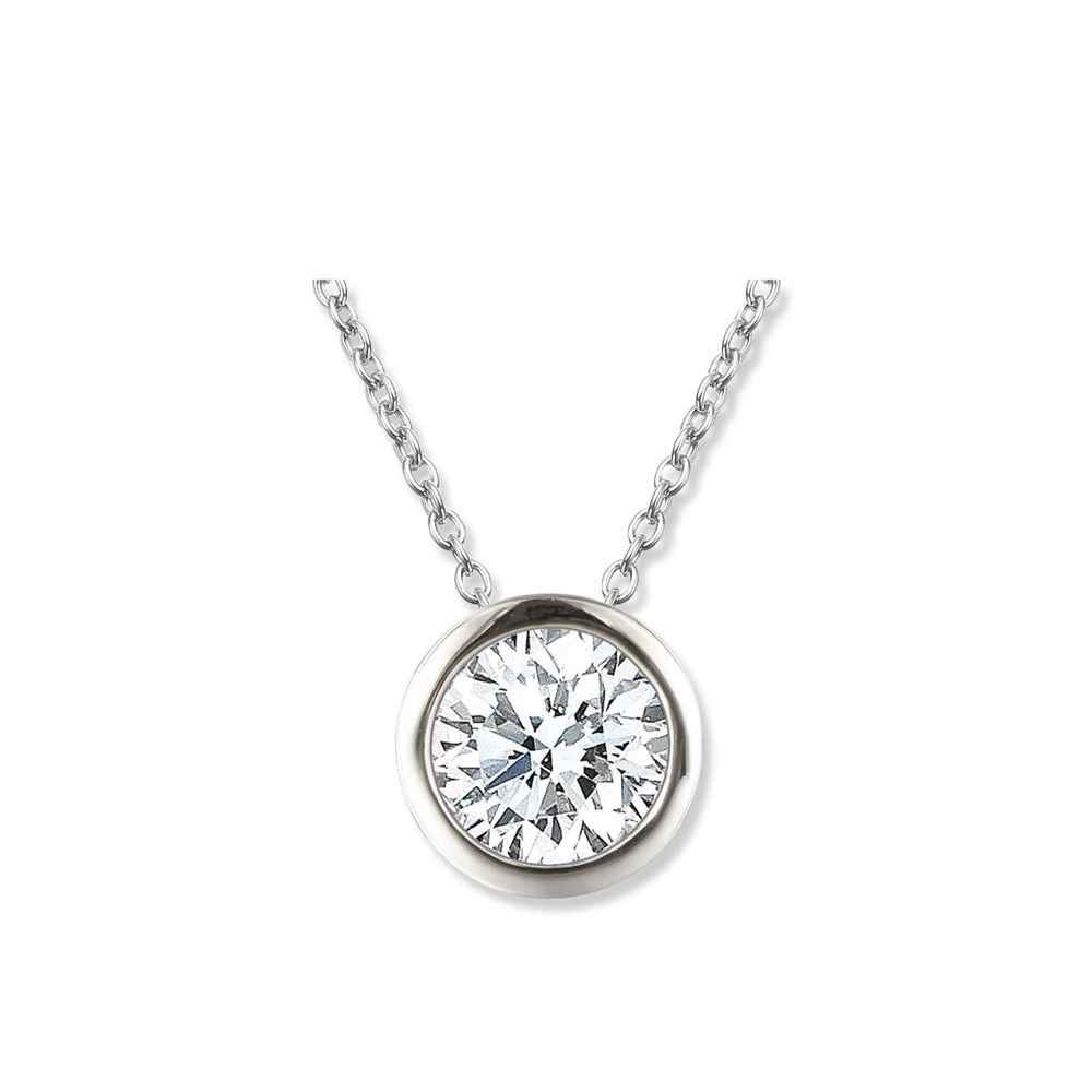 AURONOS Lab Diamonds Necklace 14K White Gold 45cm 0.5ct F VS