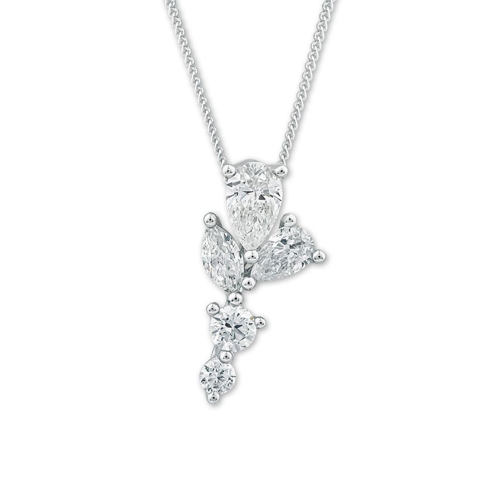 AURONOS Lab Diamonds Collier 14K Weissgold 45cm 0.5ct F VS