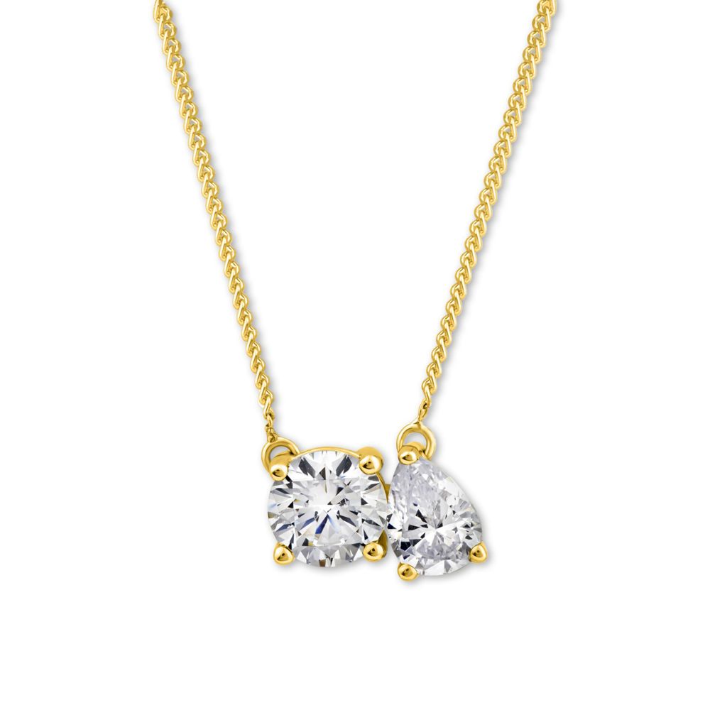 Collier AURONOS Lab Diamonds en or jaune 14 carats, 45 cm, 1,5 ct, F VS