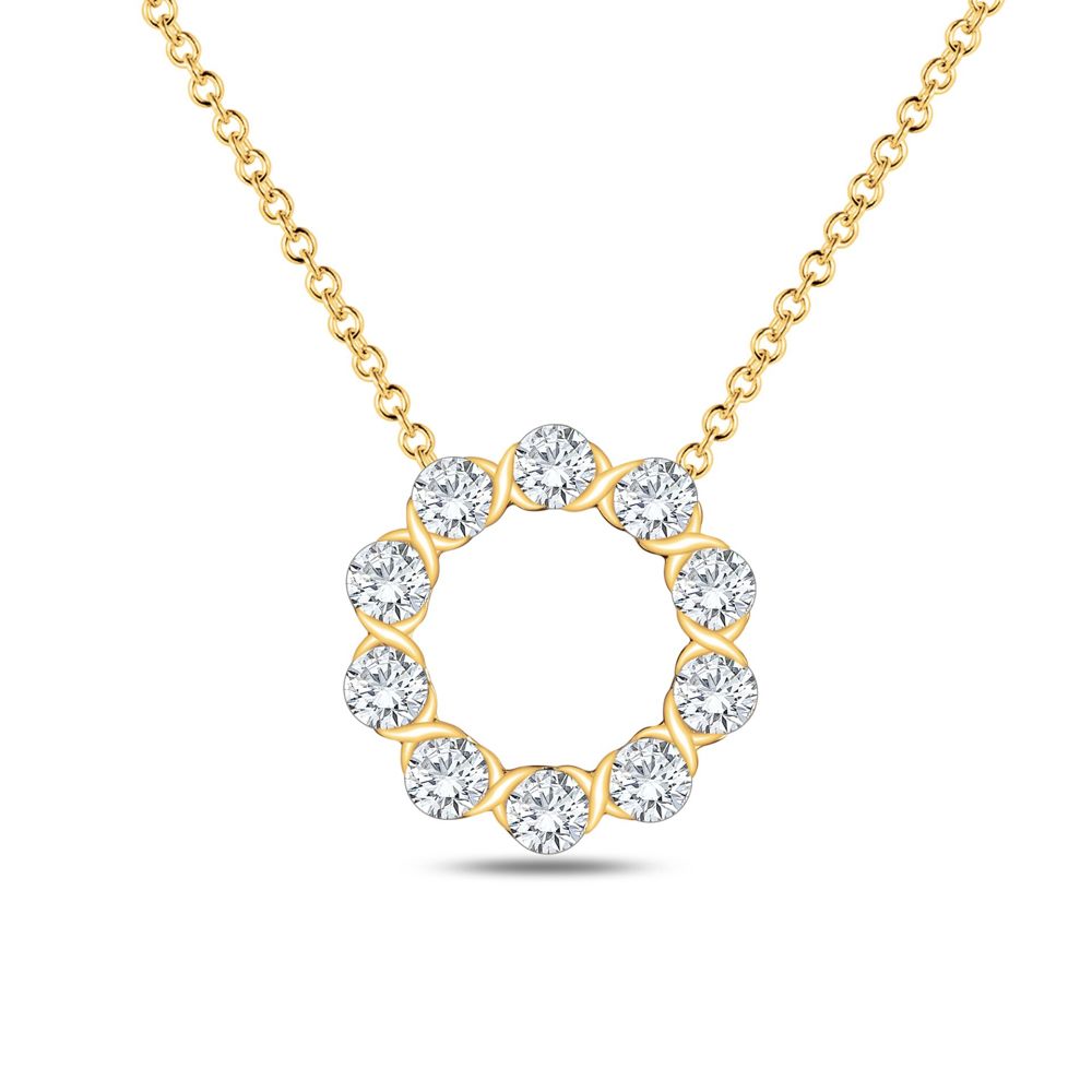 Collier AURONOS Lab Diamonds en or jaune 14 carats, 45 cm, 0,95 ct, F VS