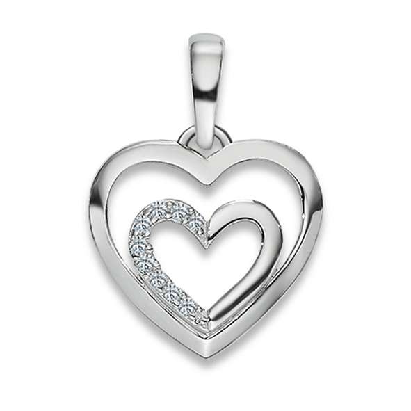 Pfalzer Herz Anhänger Silber 925 mit Zirkonia