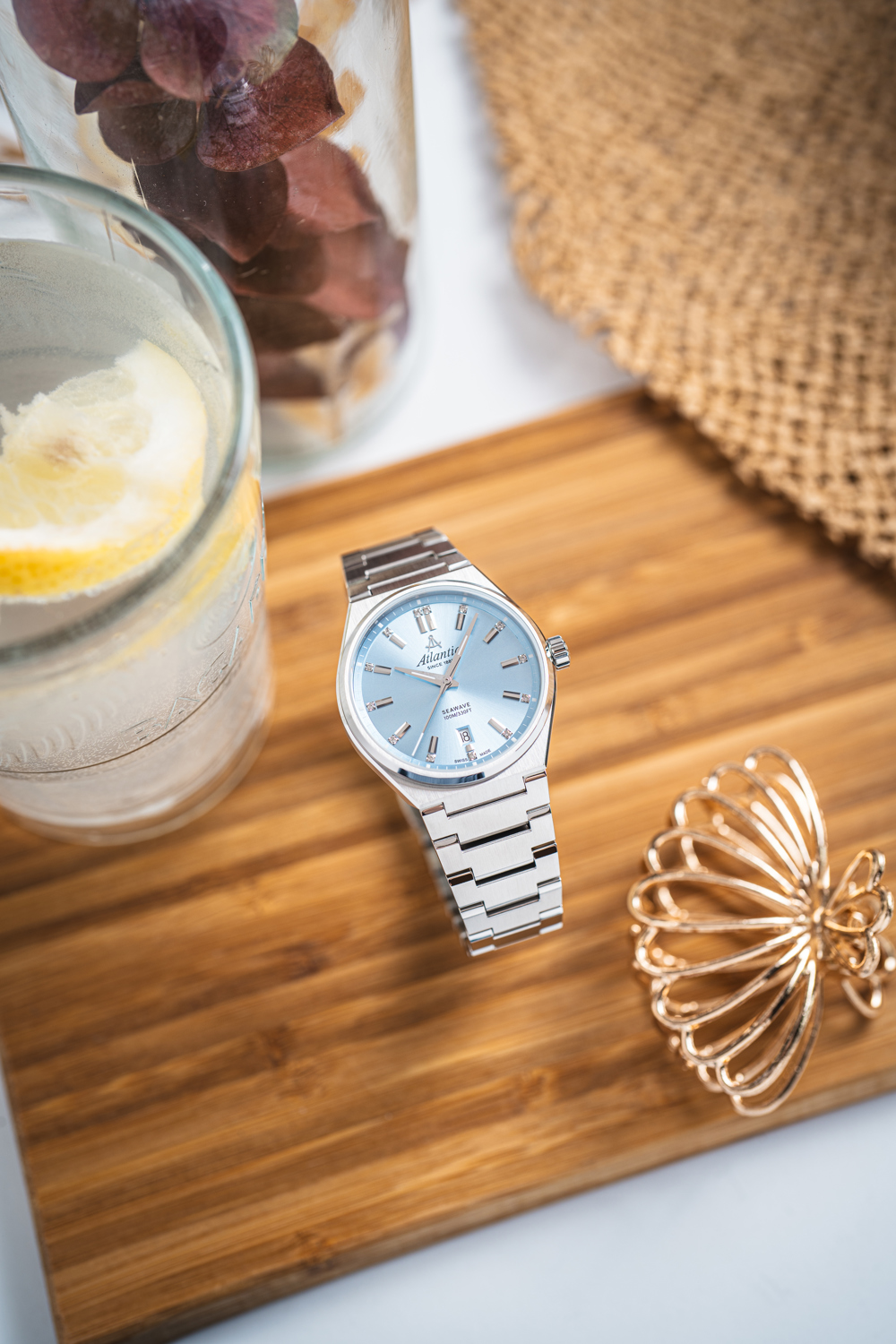 Atlantic Seawave 35mm Sky Blue mit Edelstahlband