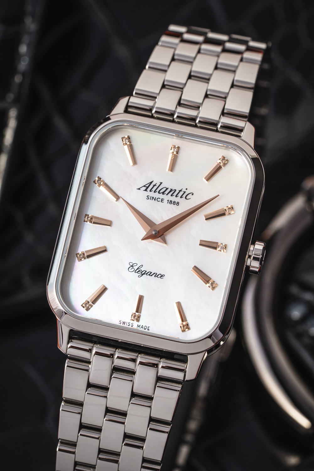 Atlantic Elegance Belle mother-of-pearl dial with stainless steel bracelet 