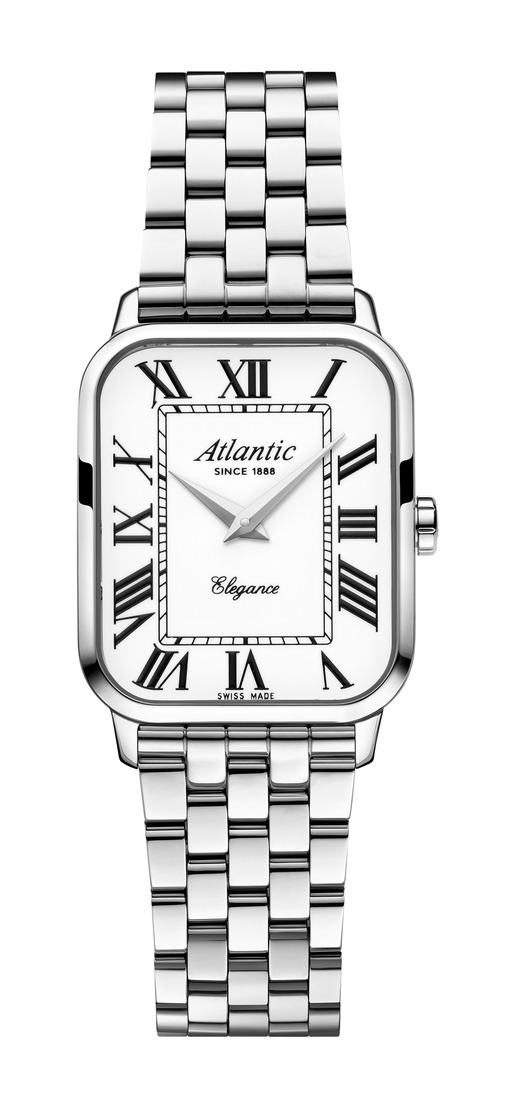 Atlantic Elegance Belle Chiffres romains avec bracelet en acier inoxydable