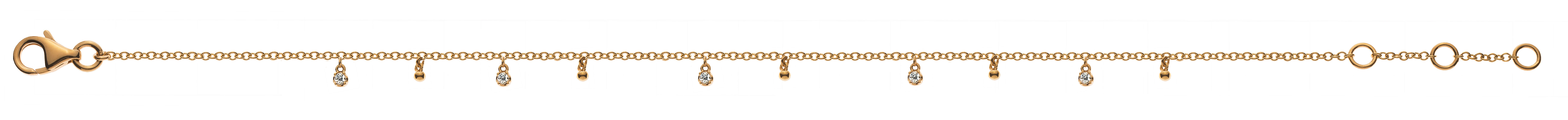 AURONOS Prestige Armband Gelbgold 18K mit 5 Diamanten 0.08ct 19cm