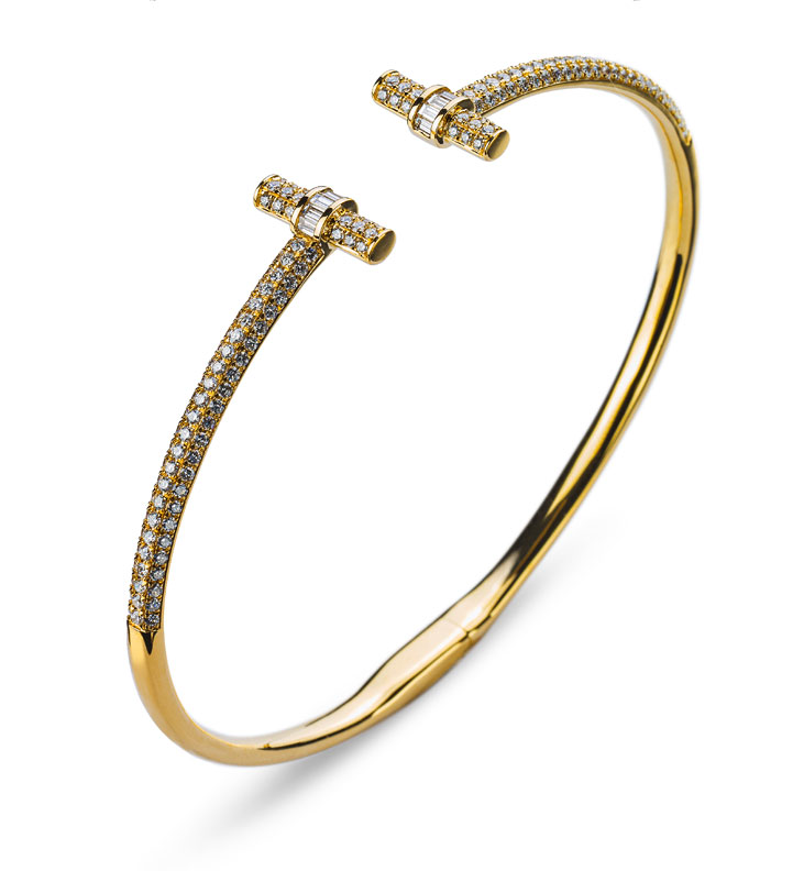 Bracelet AURONOS Prestige en or jaune 18 carats avec 180 diamants 1,06 ct 60 x 48 mm