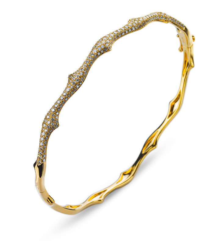 AURONOS Prestige Armreif Gelbgold 18K mit 227 Diamanten 1.03ct 60x48mm