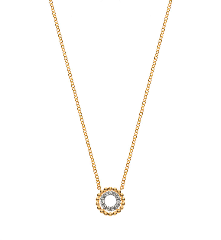 AURONOS Prestige Collier Rund Gelbgold 18K mit 11 Diamanten 0.06ct 