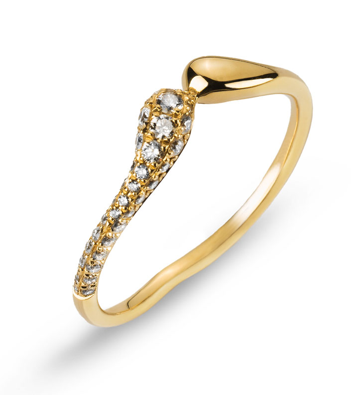 AURONOS Prestige Ring 18K Gelbgold mit 34 Diamanten 0.21ct