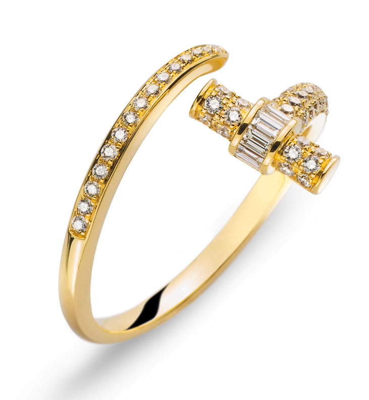 AURONOS Prestige Ring 18K Gelbgold mit 61 Diamanten 0.34ct
