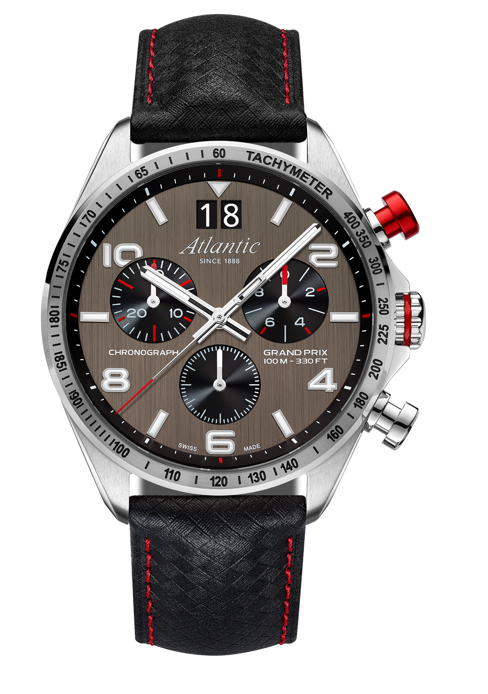 Atlantic Grand Prix Chronograph Anthracite dial and carbon leather 