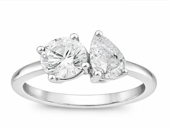 Ensemble AURONOS Lab Diamonds avec bague et collier, chacun 1,5 ct VS F