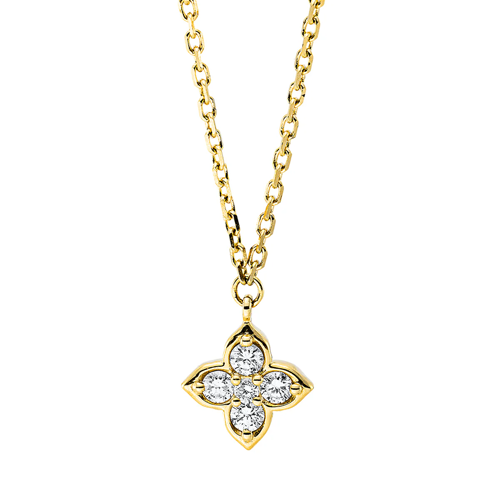 AURONOS Exclusive Collier 18K Gelbgold mit Diamanten 0.18ct 45cm