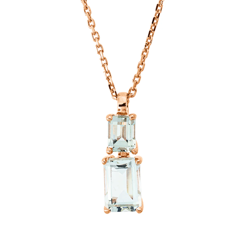 AURONOS Exclusive Necklace 18K Rose Gold with Amethyst Green 0.89ct 45cm