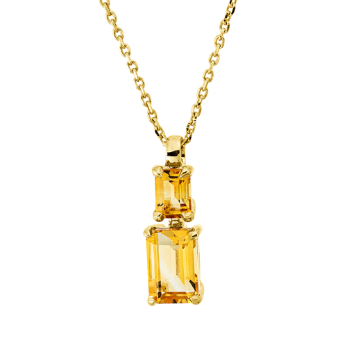 AURONOS Exclusive Collier 18K Gelbgold mit Citrin Gelb 0.8ct 45cm