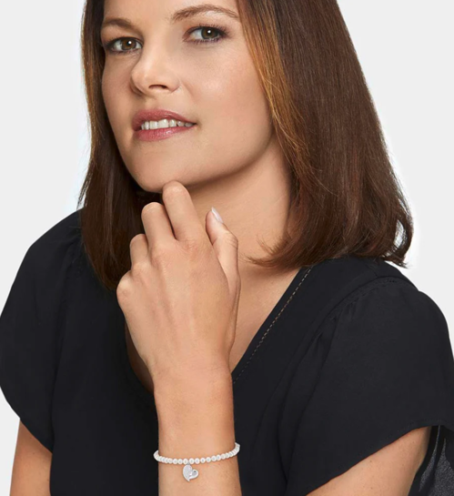 Engelsrufer Armband Herz und Flügel 925 Silber mit Süsswasserperlen 17cm