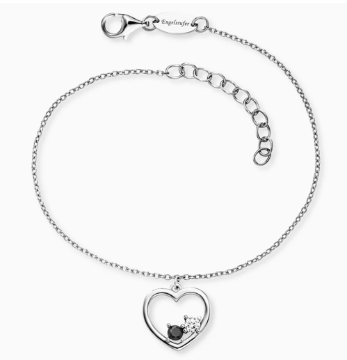 Bracelet Engelsrufer cœur en argent 925 avec zircone 20 cm