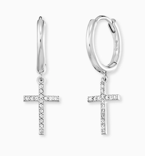 Créoles Engelsrufer Croix en argent 925 avec zircone