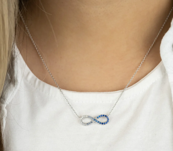 Engelsrufer Collier Infinity 925 Silber mit Blauen Zirkonia 44cm
