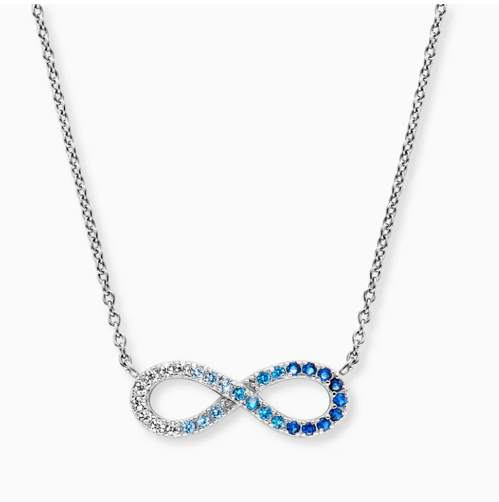 Engelsrufer Collier Infinity 925 Silber mit Blauen Zirkonia 44cm