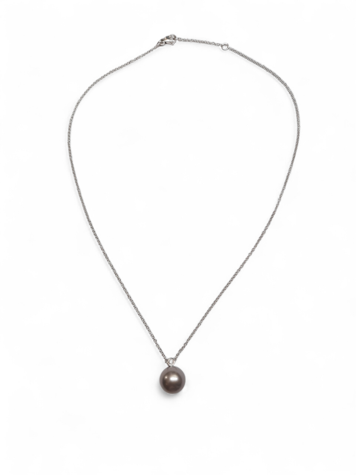 Collier Weissgold mit Tahiti Perle und Brillant