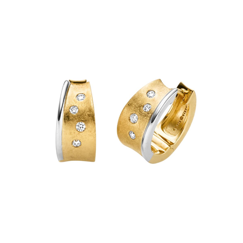 Creolen Silber Bicolor mit Zirkonia