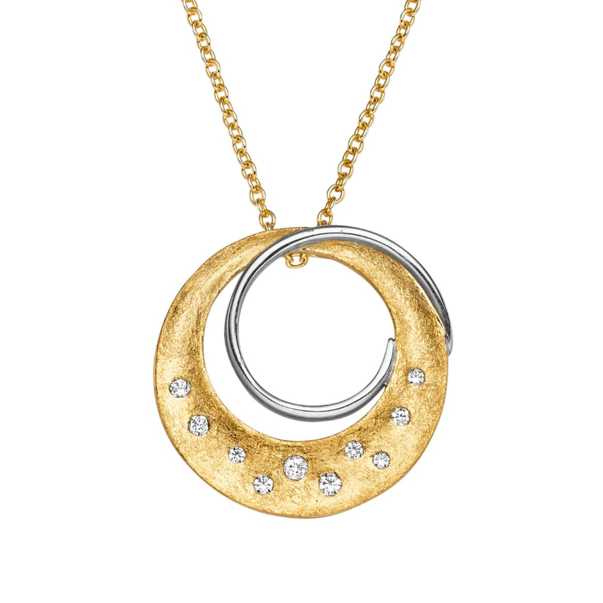 Collier Silber vergoldet mit Zirkonia