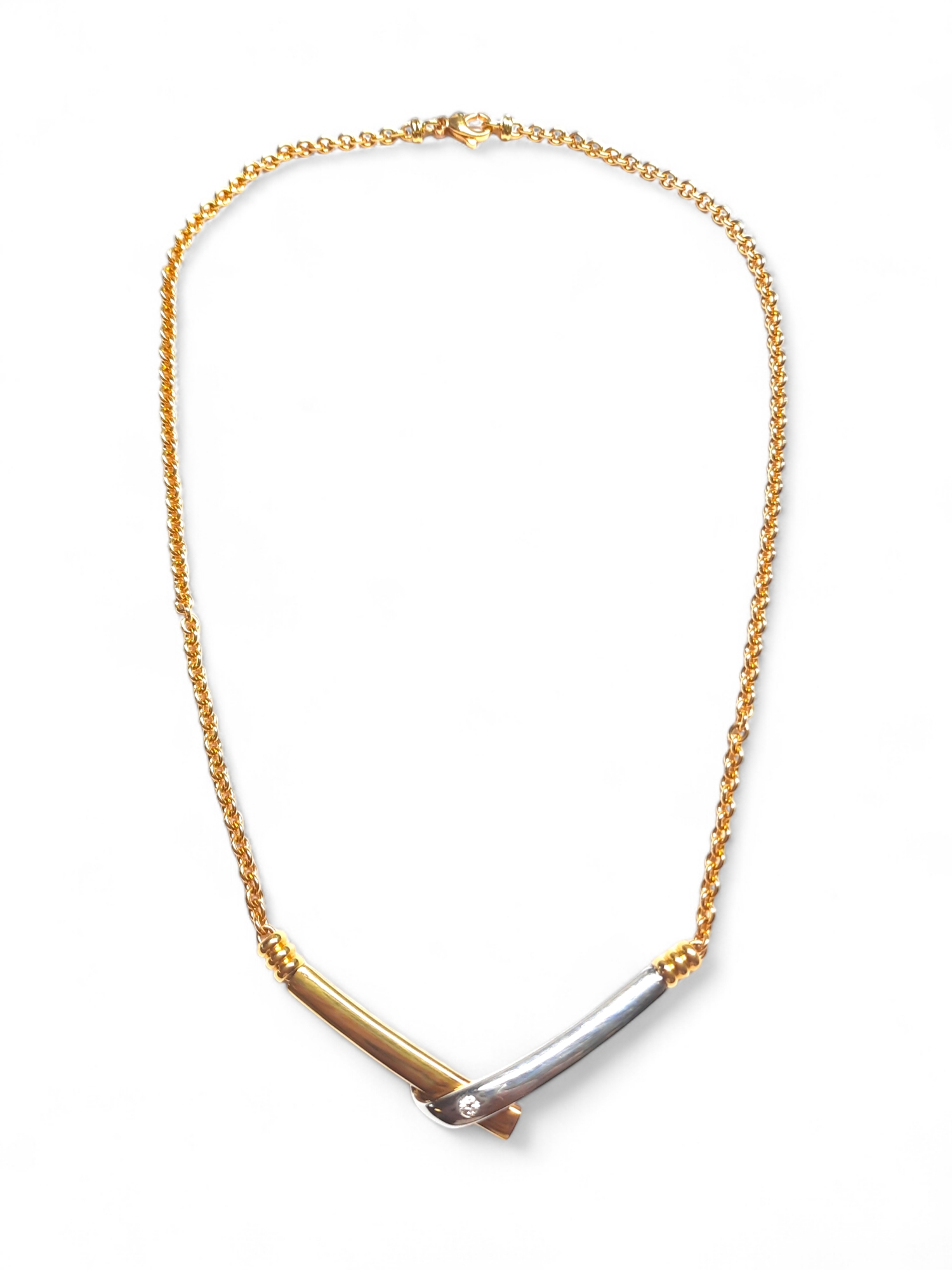 Collier Bicolor mit Brillant