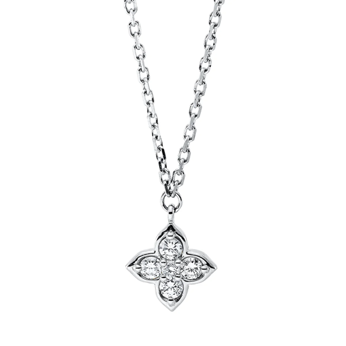 AURONOS Exclusive Necklace, 18K White Gold with Diamonds (0.17 ct), 45 cm