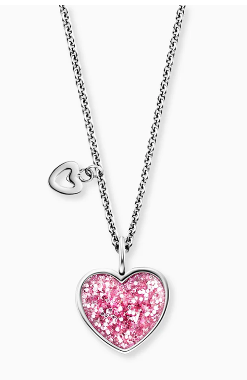Engelsrufer Collier Herz Pink aus Edelstahl 39cm