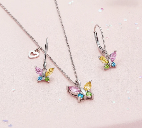 Engelsrufer Butterfly Necklace, Multicolored, Stainless Steel, 42 cm