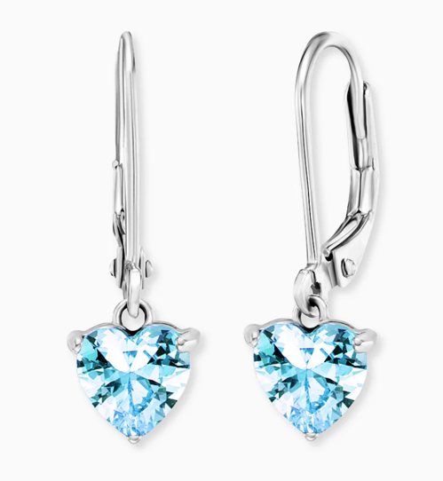 Engelsrufer Ohrhänger Herz Blau aus Edelstahl mit Zirkonia