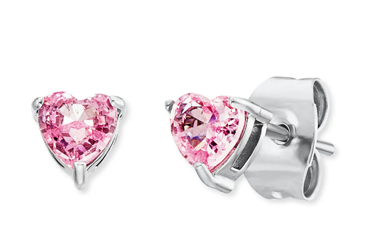 Engelsrufer Ohrstecker Herz Pink aus Edelstahl mit Zirkonia