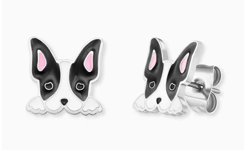 Boucles d'oreilles « Engelsrufer » en forme de chien, en acier inoxydable